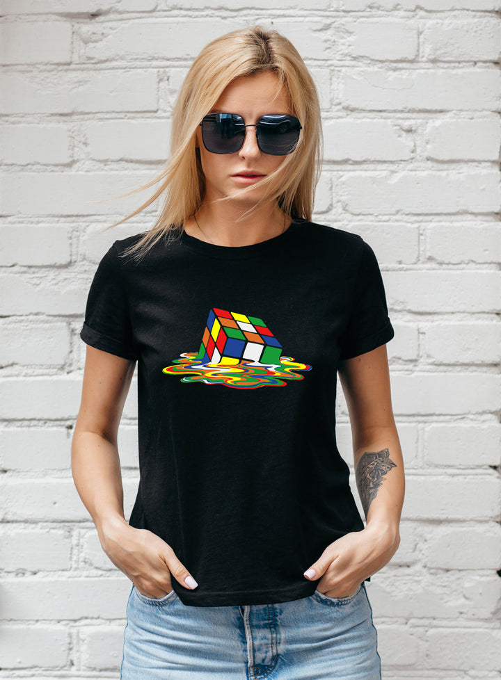 Zauberwürfel Damen T-Shirt | Magic Cube Sheldon Cooper Physik | M1